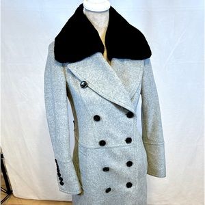 Burberry Virgin Wool Coat Women Double Breasted Coat